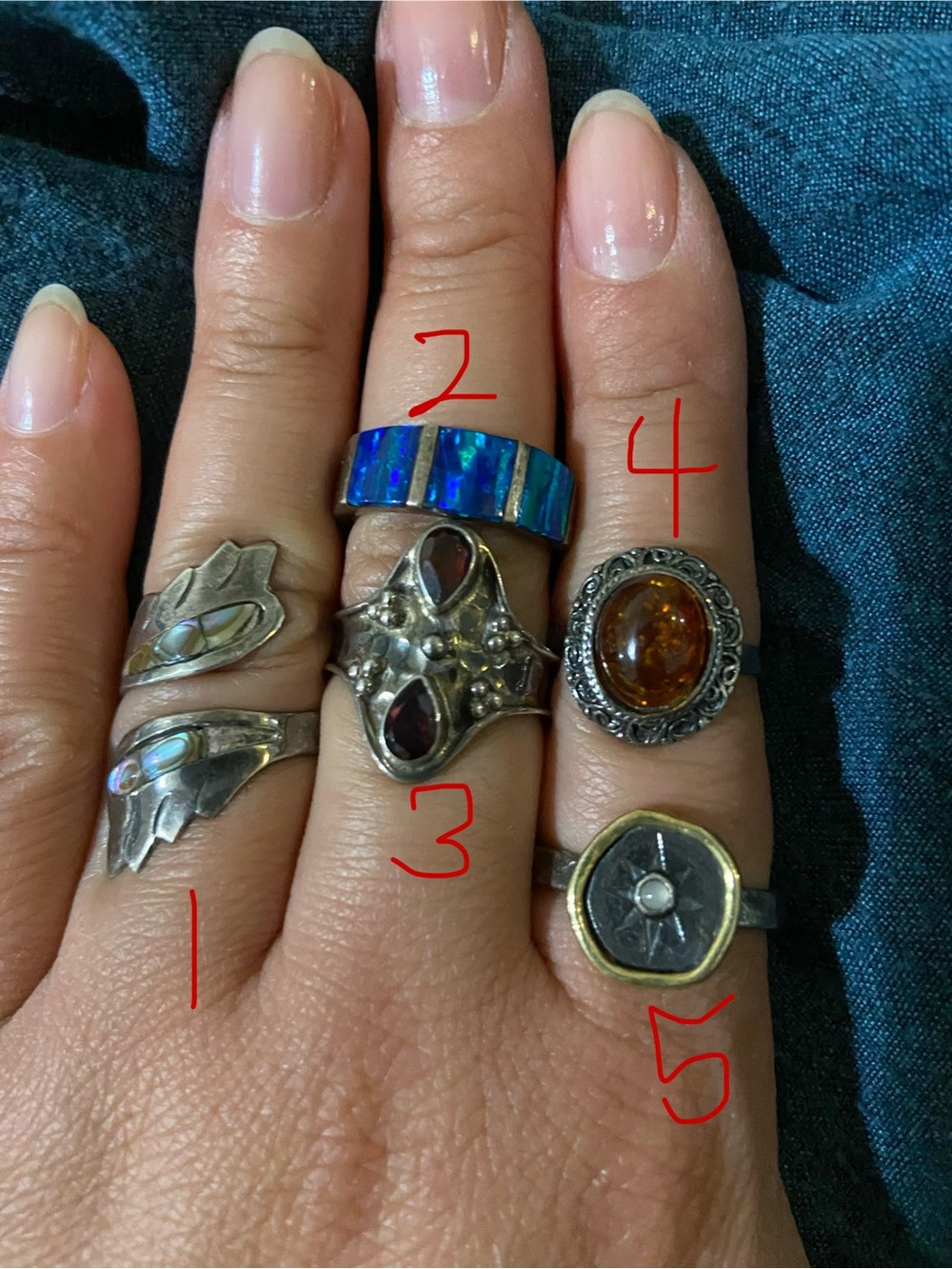 Sterling silver rings size 6-7